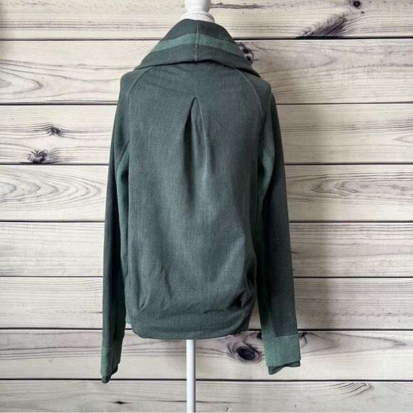 Lululemon To Class Textured Green Button Down Double Collar Cardigan Jacket - Picture 12 of 15